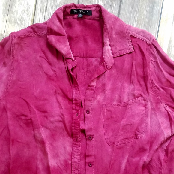 Velvet Heart Red "Tie-Dye" Button Down MED - Picture 2 of 3